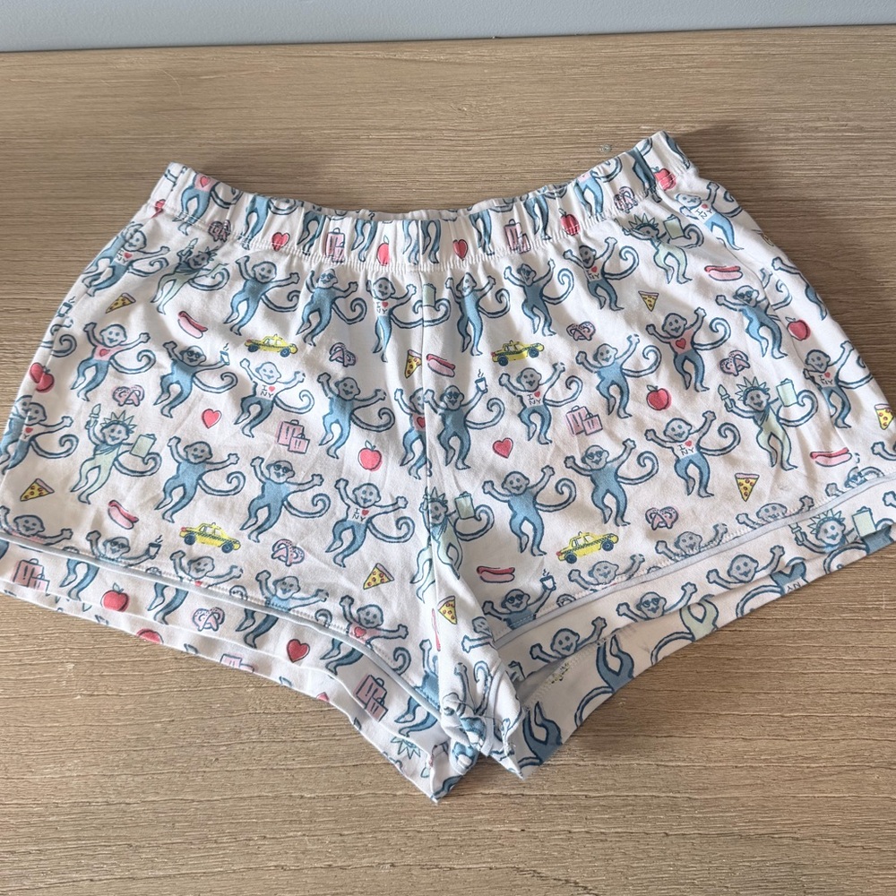 Roller Rabbit HTF NYC Monkey Print lounge shorts pajama bottoms XXS